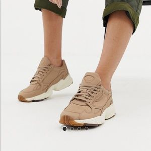 ADIDAS LEATHER TAN FALCON SHOES